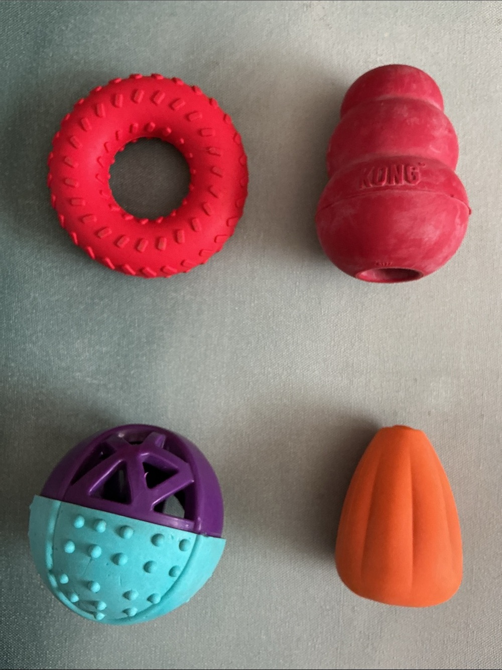Lot of 4 Dog Toys Kong Playology Super Chewers